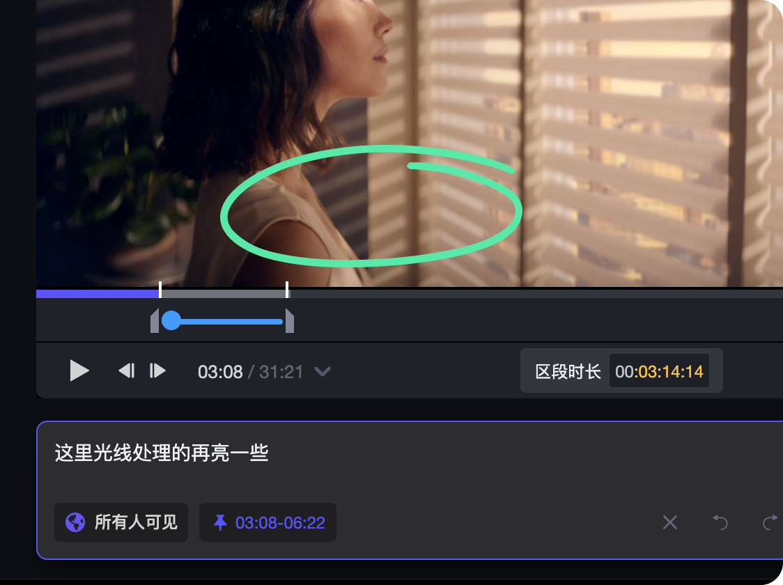 在视频时间线上打点批注